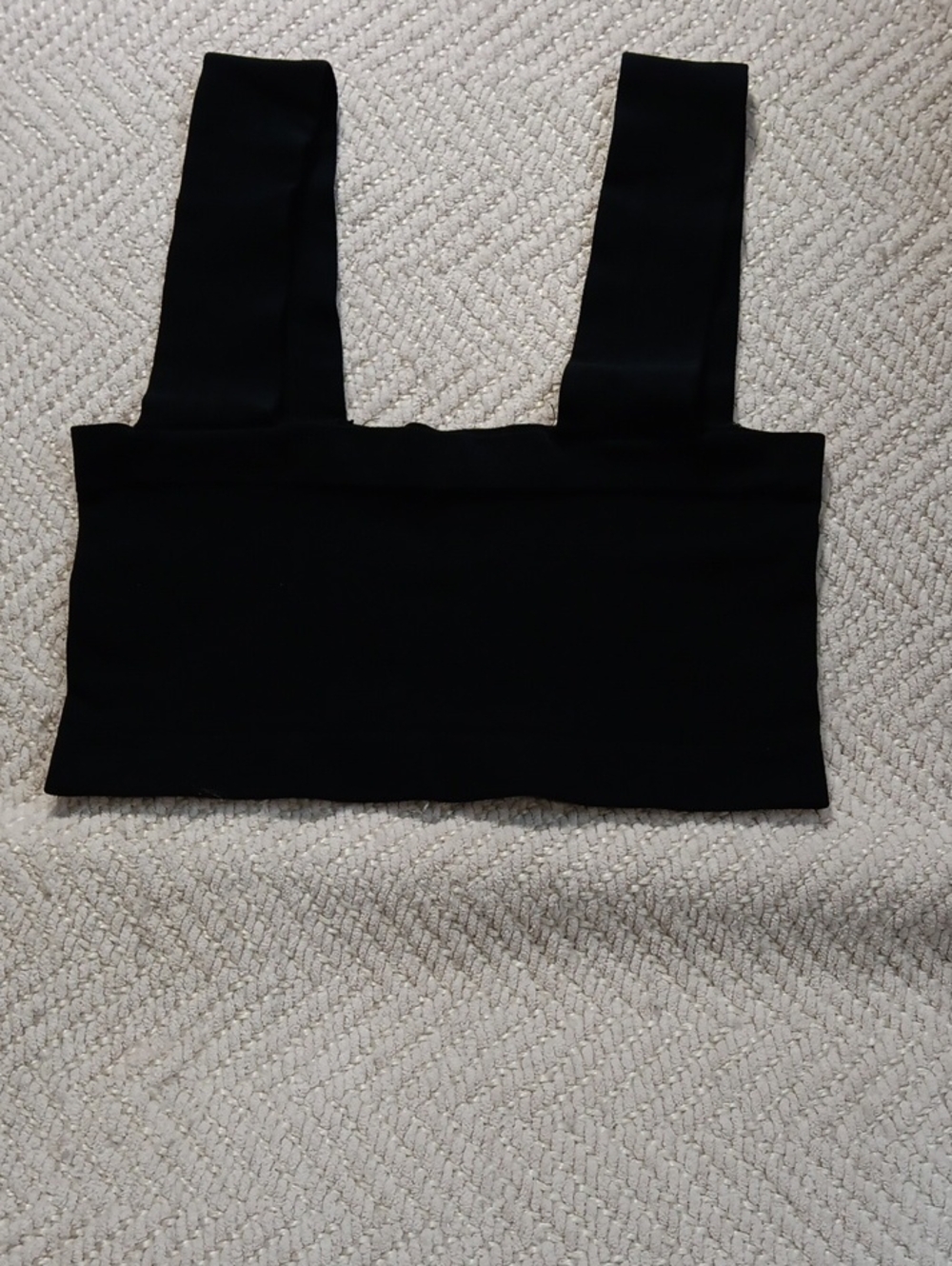Classic Black Stretch Crop Bralette with Wide Straps